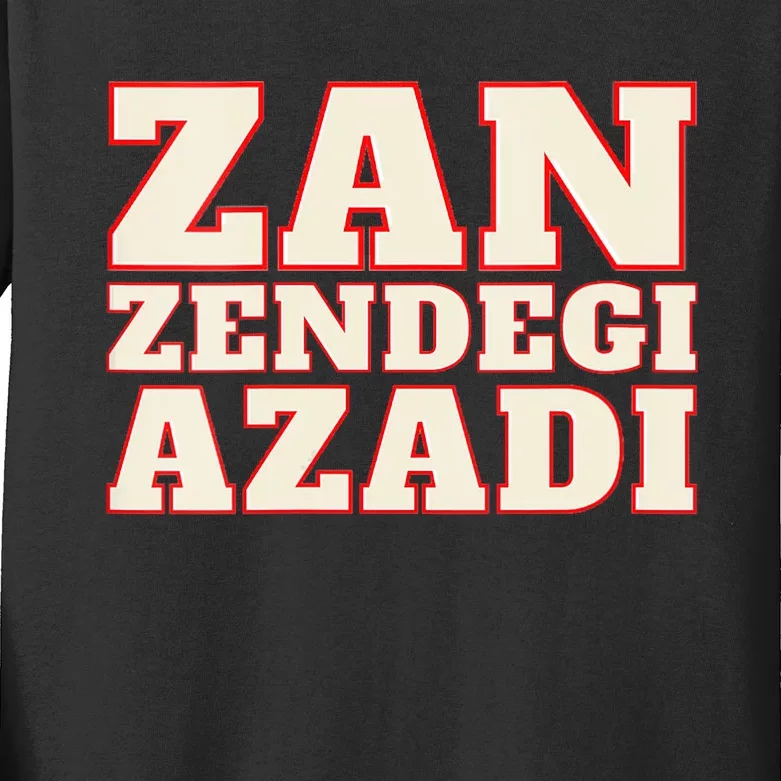 Womens Woman Life Freedom Iran Zan Zendegi Azadi Persian Kids Long Sleeve Shirt