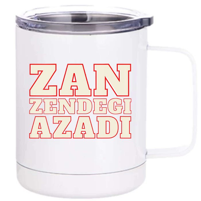 Womens Woman Life Freedom Iran Zan Zendegi Azadi Persian Front & Back 12oz Stainless Steel Tumbler Cup