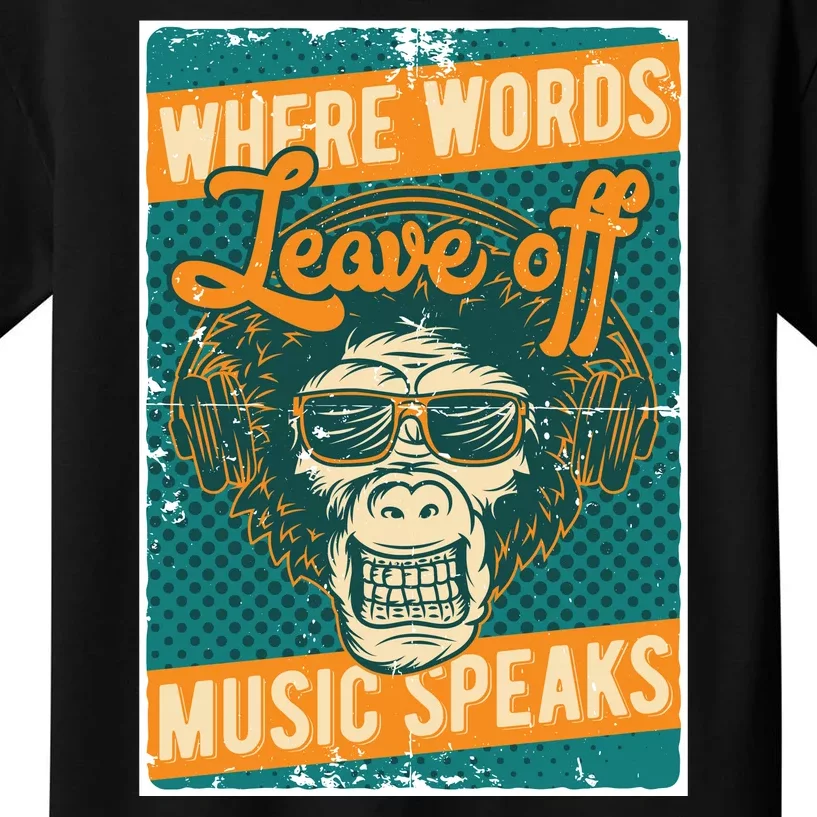 Where Words Leave Off Music Speaks Kids T-Shirt