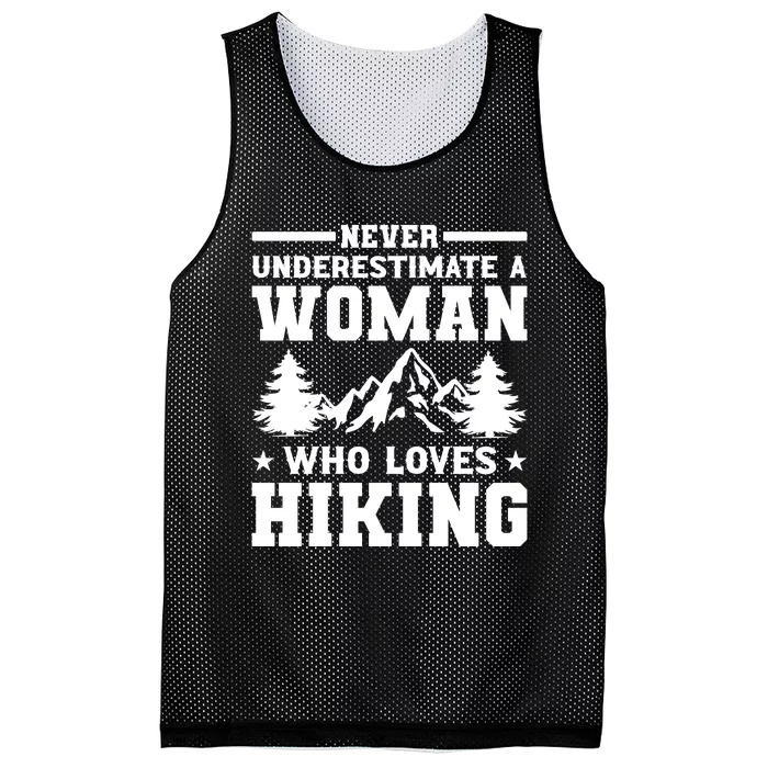 Women Who Love Hiking Graphic Mesh Reversible Basketball Jersey Tank