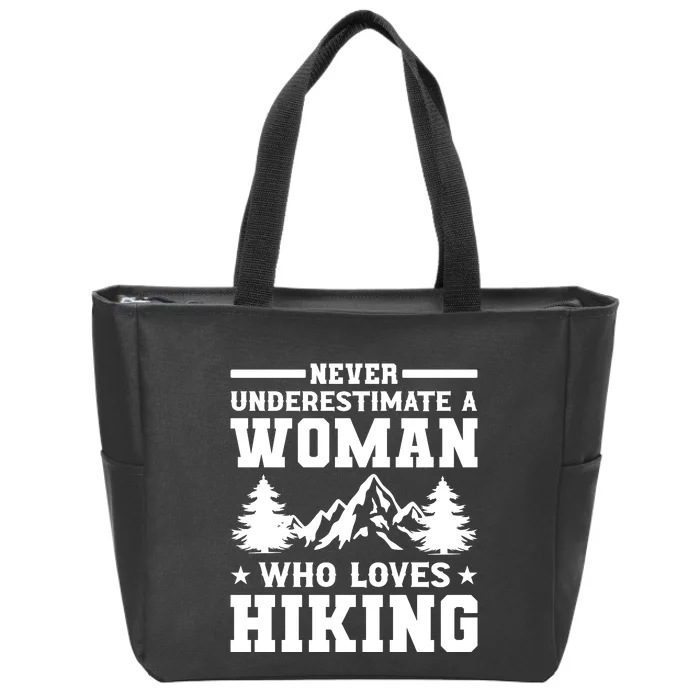 Women Who Love Hiking Graphic Zip Tote Bag