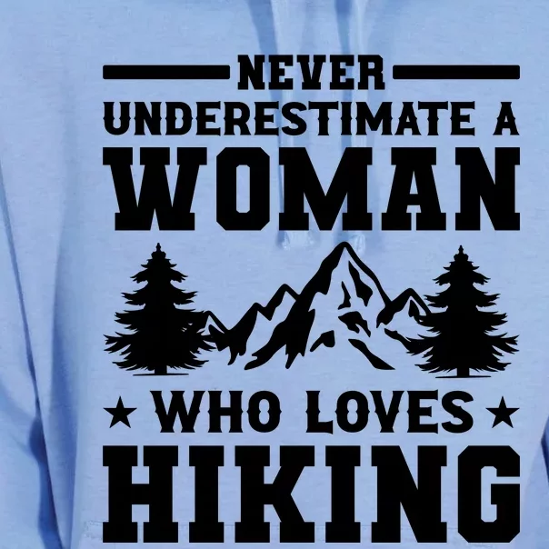 Women Who Love Hiking Graphic Unisex Surf Hoodie