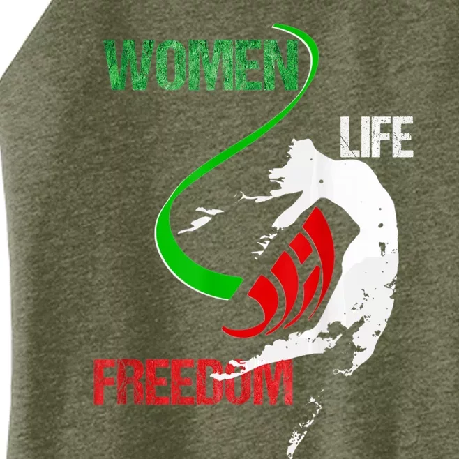 Wos Woman Life Freedom Zan Zendegi Azadi Iran Freedom Women’s Perfect Tri Rocker Tank