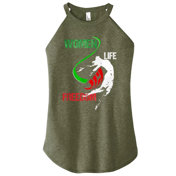 Wos Woman Life Freedom Zan Zendegi Azadi Iran Freedom Women’s Perfect Tri Rocker Tank