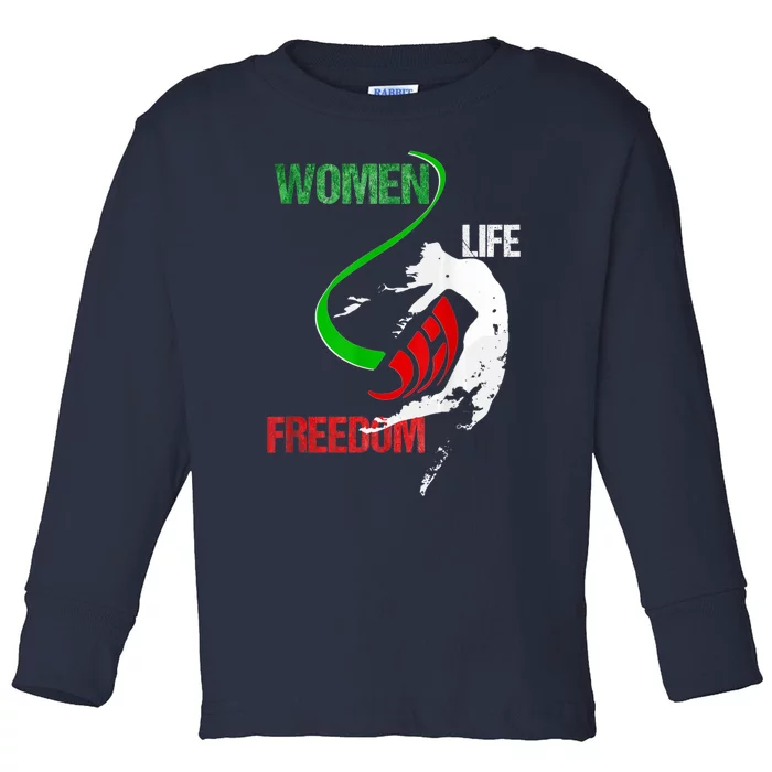 Wos Woman Life Freedom Zan Zendegi Azadi Iran Freedom Toddler Long Sleeve Shirt