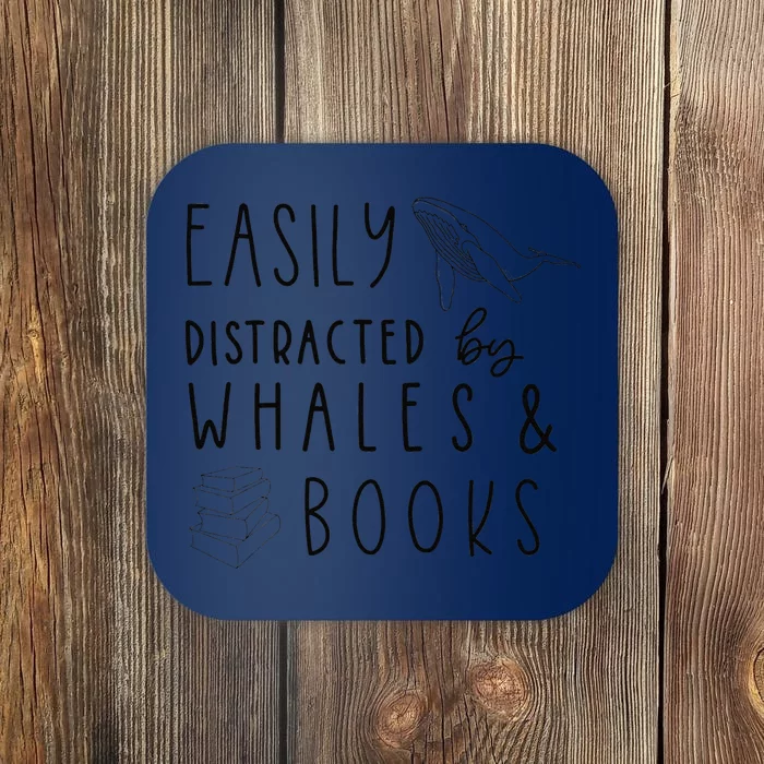 Whale , Whale Lover , Whale & Books Coaster