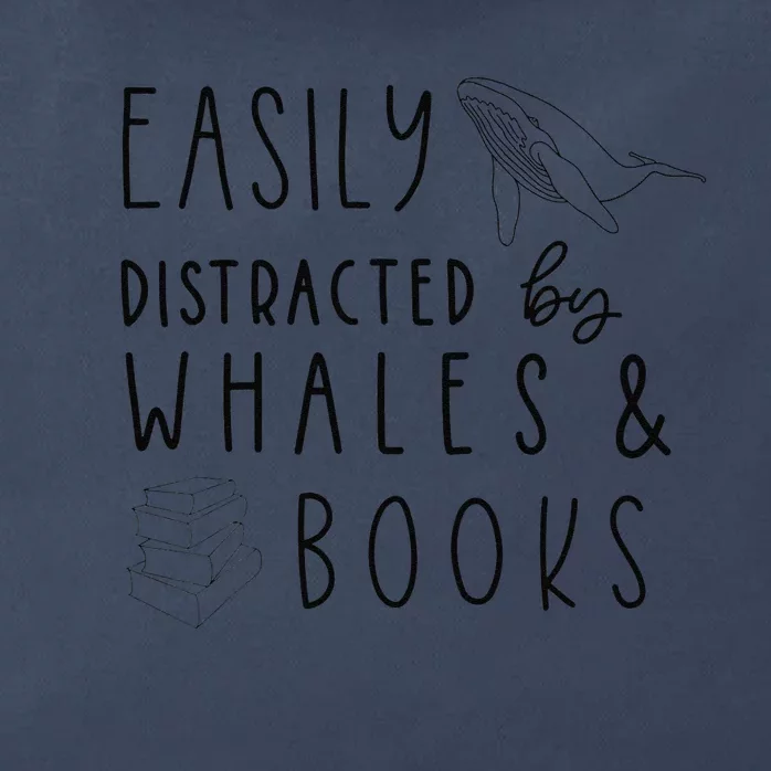 Whale , Whale Lover , Whale & Books Zip Tote Bag