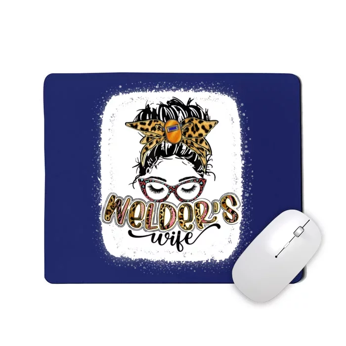 Welder Wife Life Messy Bun Bleached Wo Mother's Day Mousepad