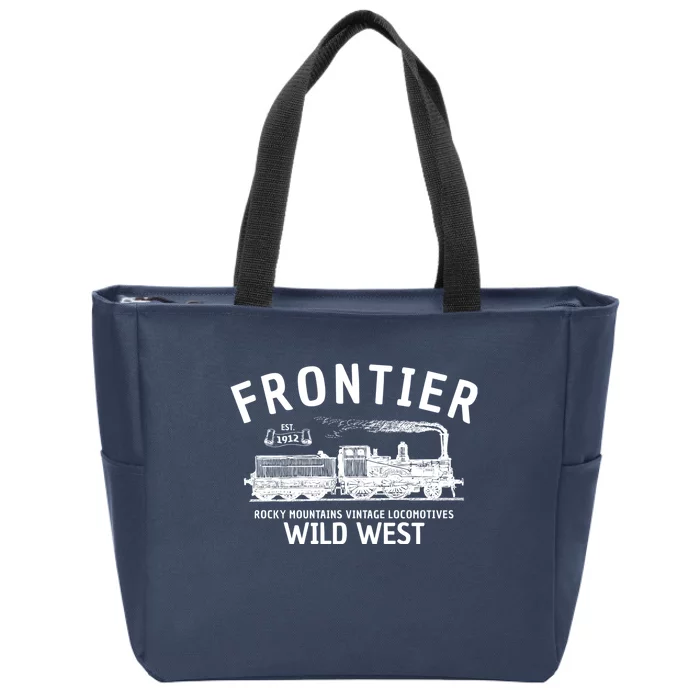 Wild West Locomotive Vintage Steam Train Zip Tote Bag