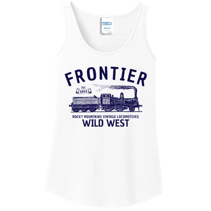 Wild West Locomotive Vintage Steam Train Ladies Essential Tank