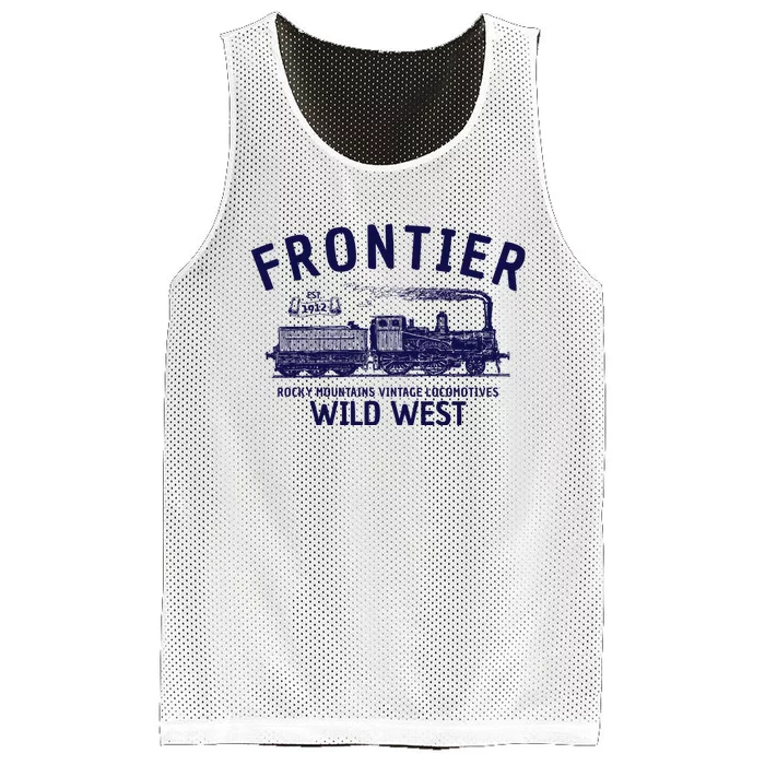 Wild West Locomotive Vintage Steam Train Mesh Reversible Basketball Jersey Tank