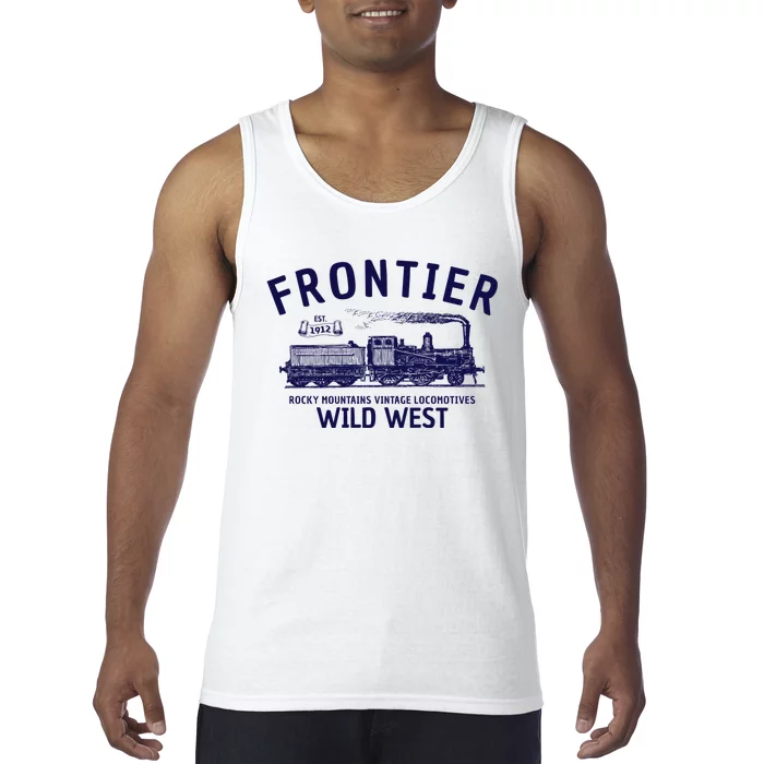 Wild West Locomotive Vintage Steam Train Tank Top