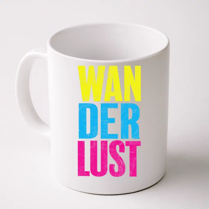 WANDERLUST wander lust retro distressed vintage style cute Front & Back Coffee Mug