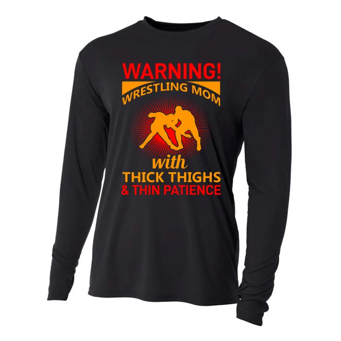 Warning Wrestling Mom With Thick Thighs And Thin Patience Cooling Performance Long Sleeve Crew