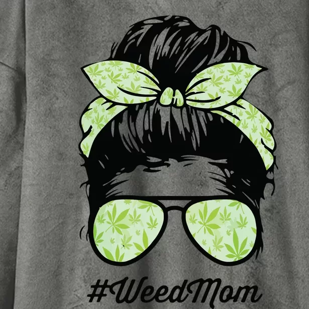 Womens Weed Mom Life With Leopard Mom Marijuana Weed Lover Hooded Wearable Blanket