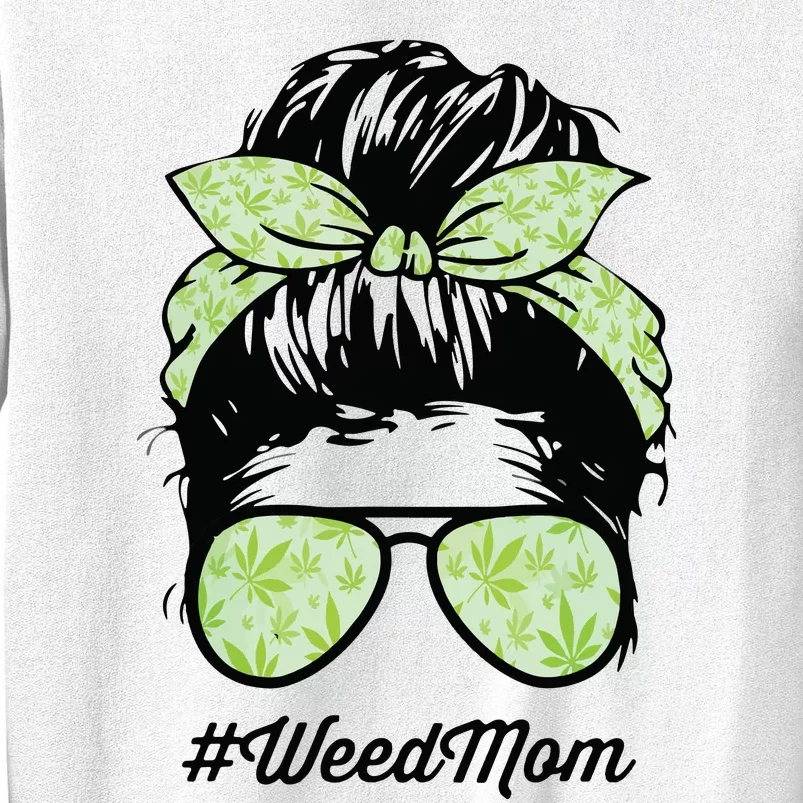 Womens Weed Mom Life With Leopard Mom Marijuana Weed Lover Sweatshirt