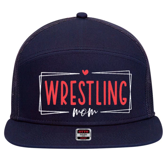 Women Wrestling Mom Funny Wrestle Wrestler Mothers Day 7 Panel Mesh Trucker Snapback Hat