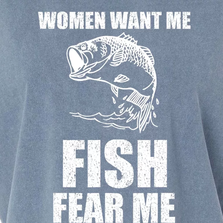 Women Want Me, Fish Fear Me Fishing Garment-Dyed Women's Muscle Tee