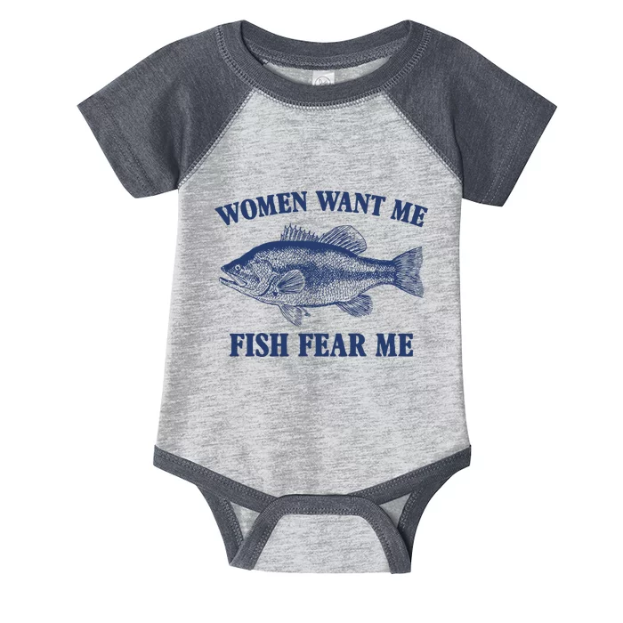 Women Want Me Fish Fear Me Infant Baby Jersey Bodysuit