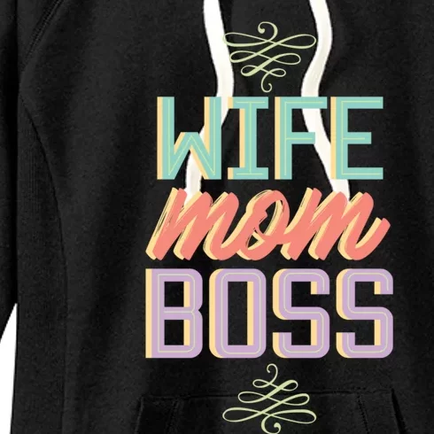 Wo Wife Mom Boss Mothers Day Lady Funny Gift For Her Funny Gift Women's Fleece Hoodie