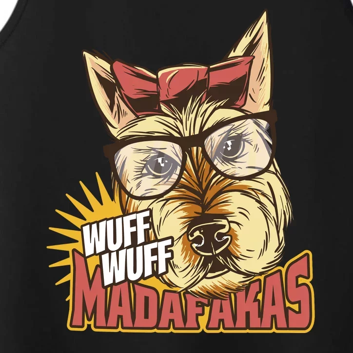 Wuff Wuff Madafakas Funny Dog Performance Tank