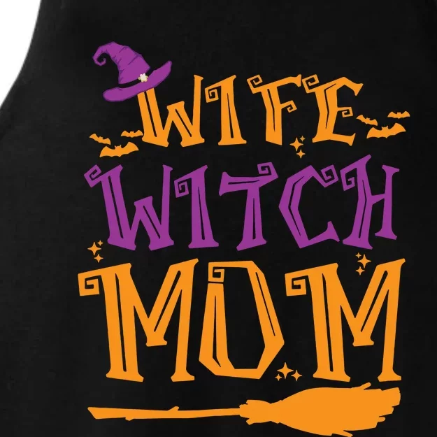 Wife Witch Mom Gifts Funny Halloween Ladies Tri-Blend Wicking Tank