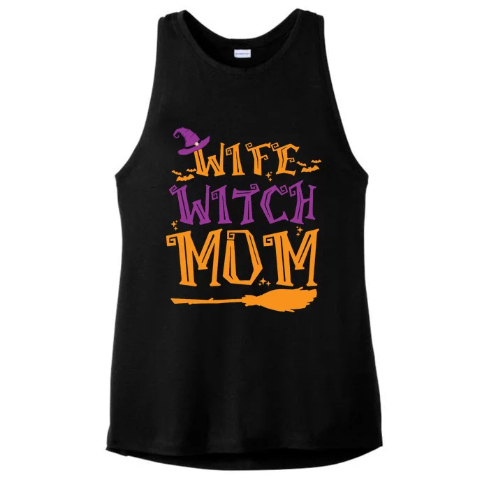 Wife Witch Mom Gifts Funny Halloween Ladies Tri-Blend Wicking Tank