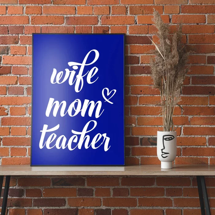 Wo Wife Mom Teacher Gift Funny Mom Teacher Design Gift Poster