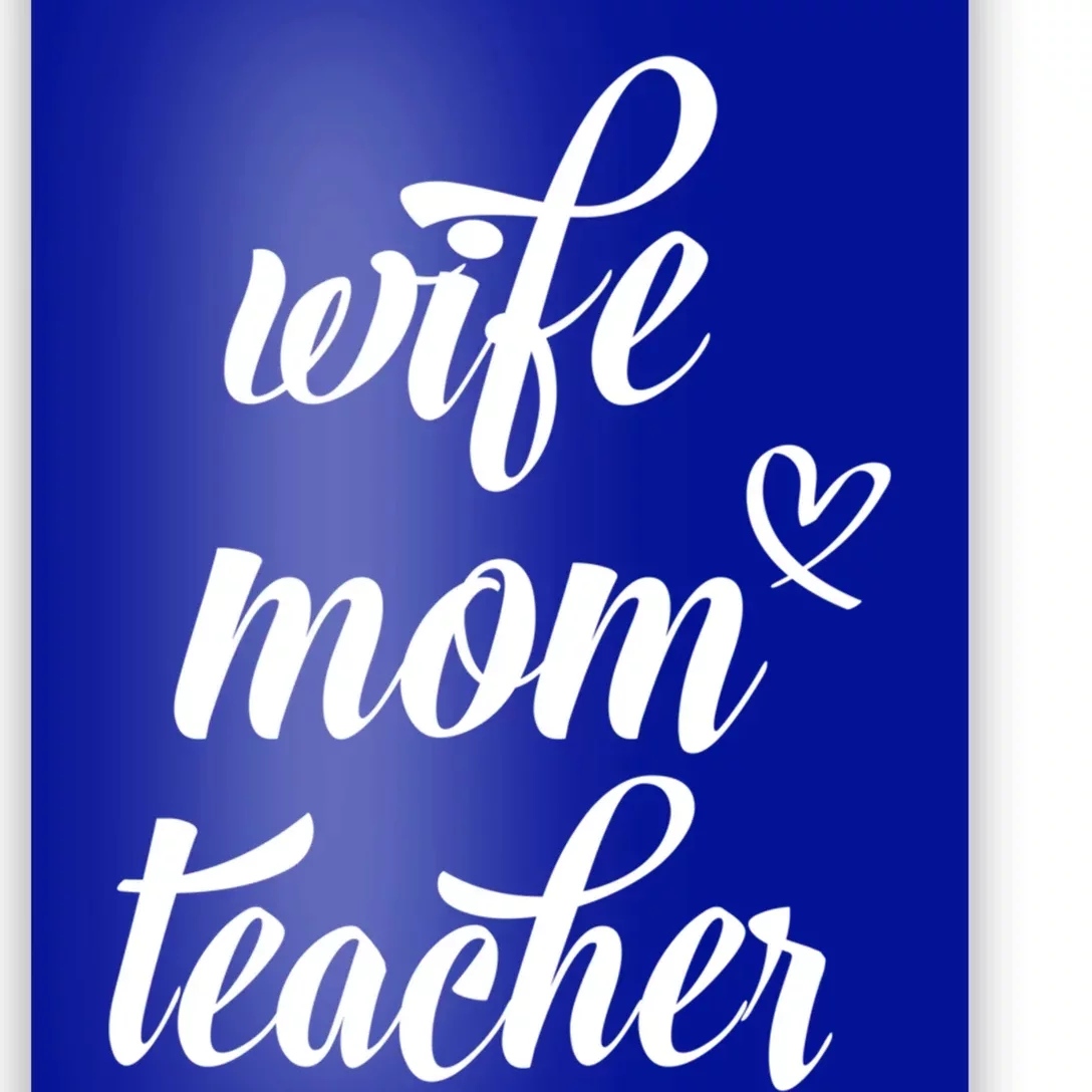 Wo Wife Mom Teacher Gift Funny Mom Teacher Design Gift Poster