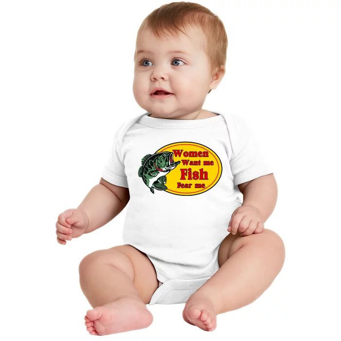 Women Want Me Fish Fear Me Funny Father’s Day Gift Baby Bodysuit