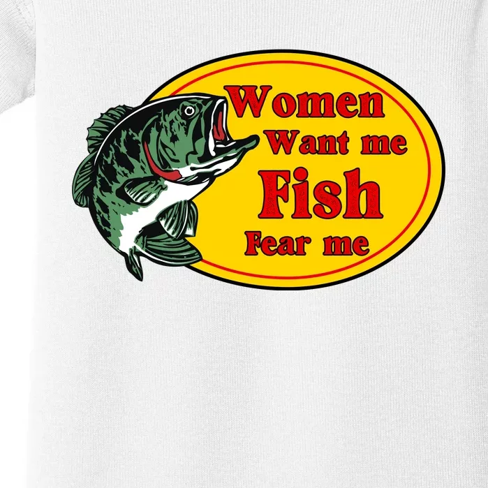 Women Want Me Fish Fear Me Funny Father’s Day Gift Baby Bodysuit