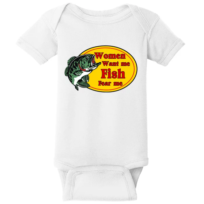 Women Want Me Fish Fear Me Funny Father’s Day Gift Baby Bodysuit