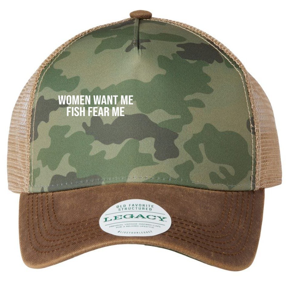 Women Want Me Fish Fear Me Funny Fishing Legacy Tie Dye Trucker Hat