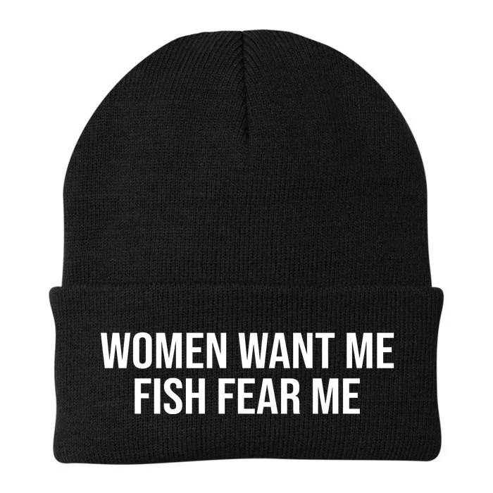 Women Want Me Fish Fear Me Funny Fishing Knit Cap Winter Beanie