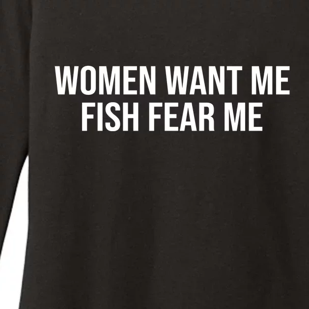 Women Want Me Fish Fear Me Funny Fishing Womens CVC Long Sleeve Shirt