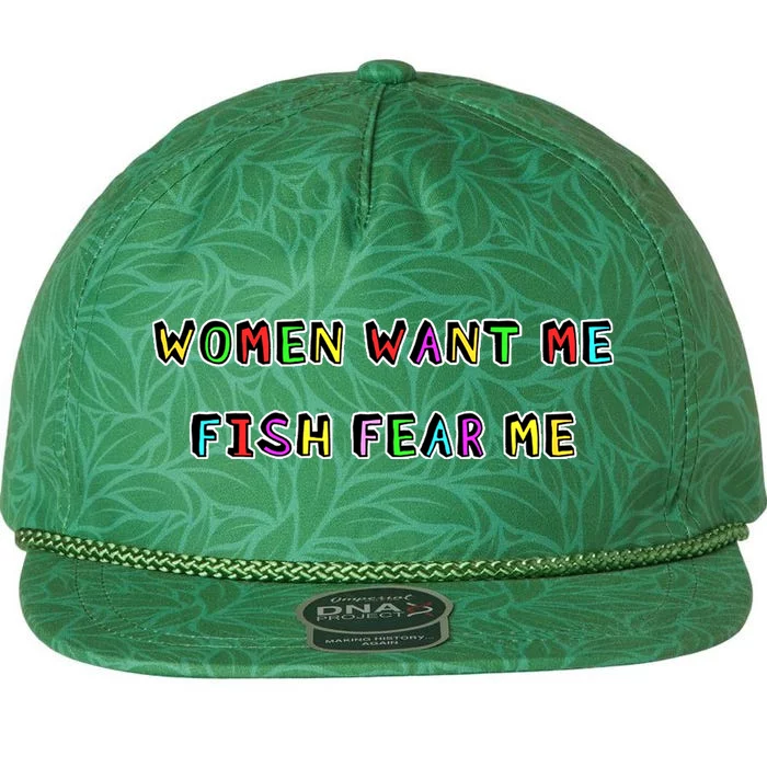Women Want Me Fish Fear Me Funny Fishing Aloha Rope Hat