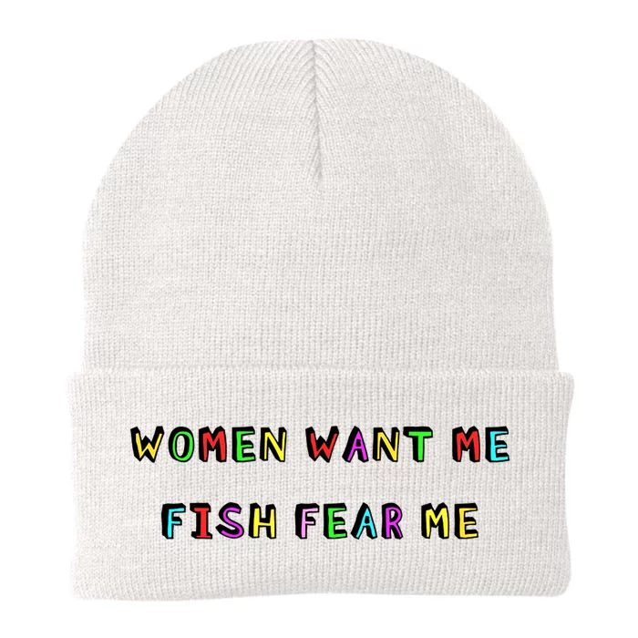 Women Want Me Fish Fear Me Funny Fishing Knit Cap Winter Beanie