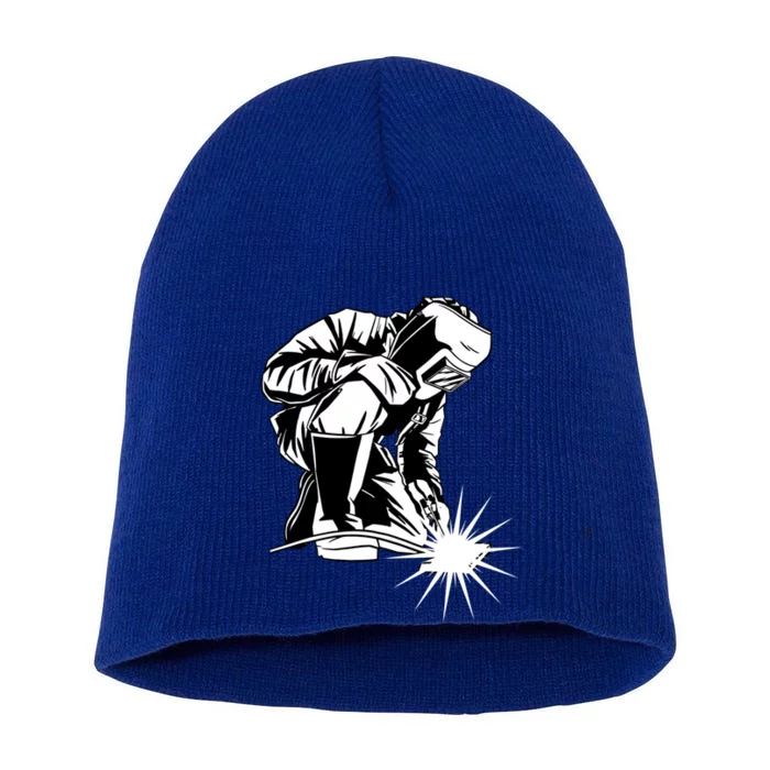 Welder Welding Metal Worker Fabricator Blacksmith Cool Gift Short Acrylic Beanie