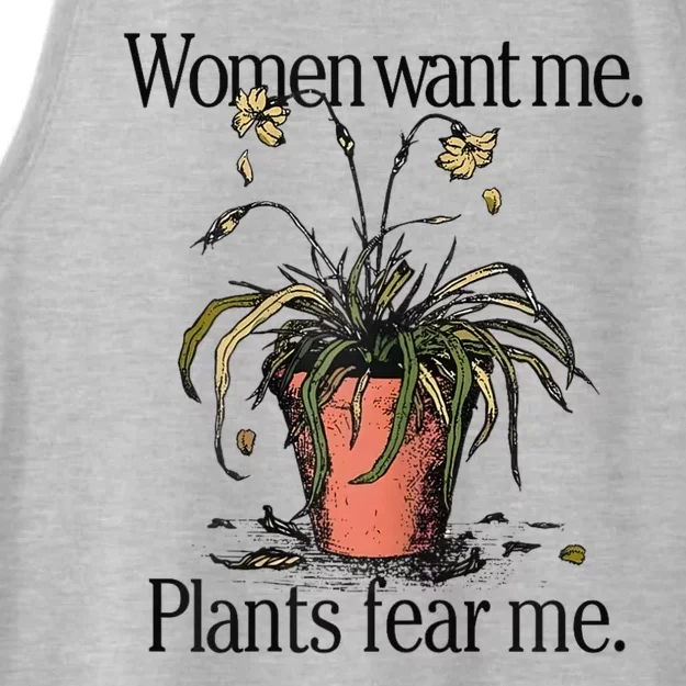 Women Want Me Plants Fear Me Ladies Tri-Blend Wicking Tank