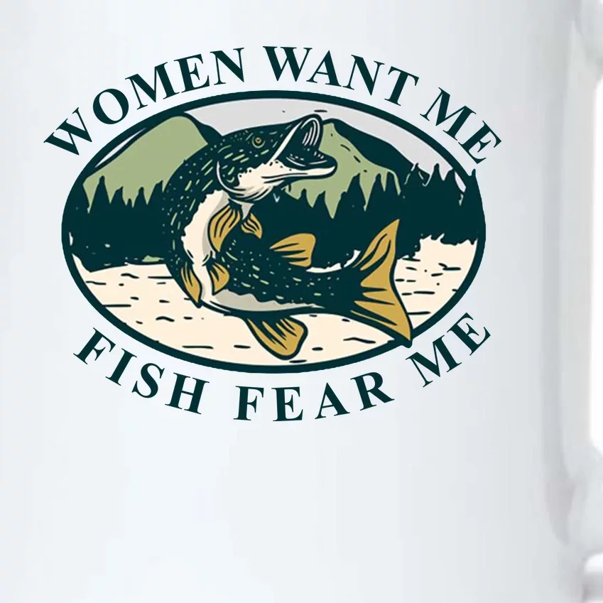 Women Want Me Fish Fear Me Funny Fishing Gift Black Color Changing Mug