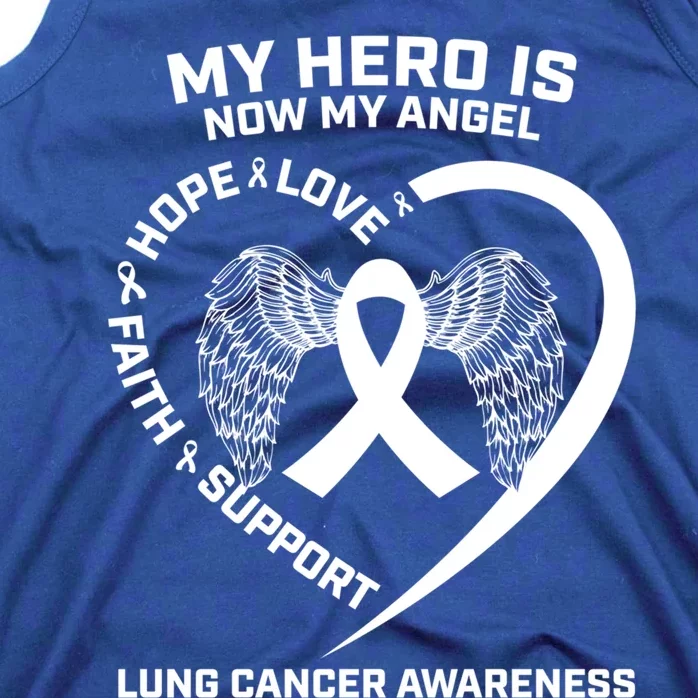 White Wings My Hero Is Now My Angel Lung Cancer Awareness Gift Tank Top