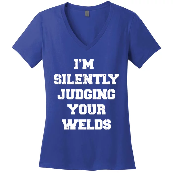 Welder Welding Metal Worker Blacksmith Fabricator Funny Gift Women's V-Neck T-Shirt