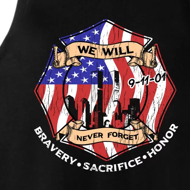 We Will Never Forget 9gift11gift01 Bravery Sacrifice Honor Gift Ladies Tri-Blend Wicking Tank