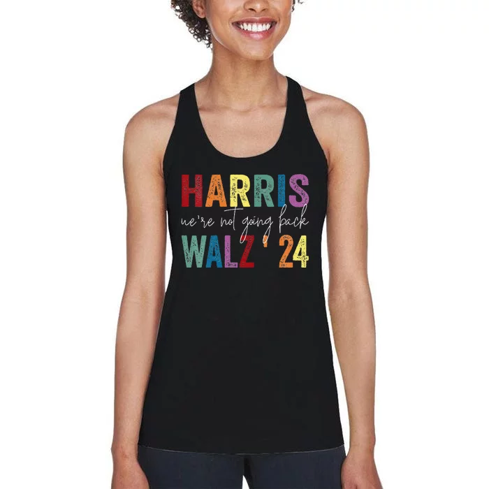 Women Were Not Going Back Kamala Harris Lgbt Tim Walz Gift Women's Racerback Tank