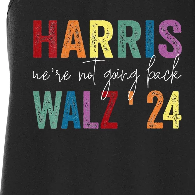 Women Were Not Going Back Kamala Harris Lgbt Tim Walz Gift Women's Racerback Tank