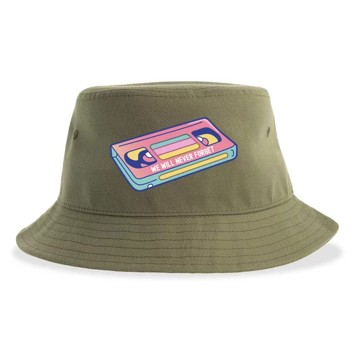 We Will Never Forget Classic Cassette Tape Funny Gift Sustainable Bucket Hat