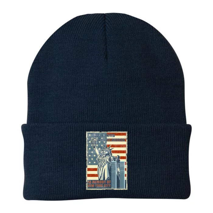 We Will Never Forget In Memory Of New York American Flag Cool Gift Knit Cap Winter Beanie