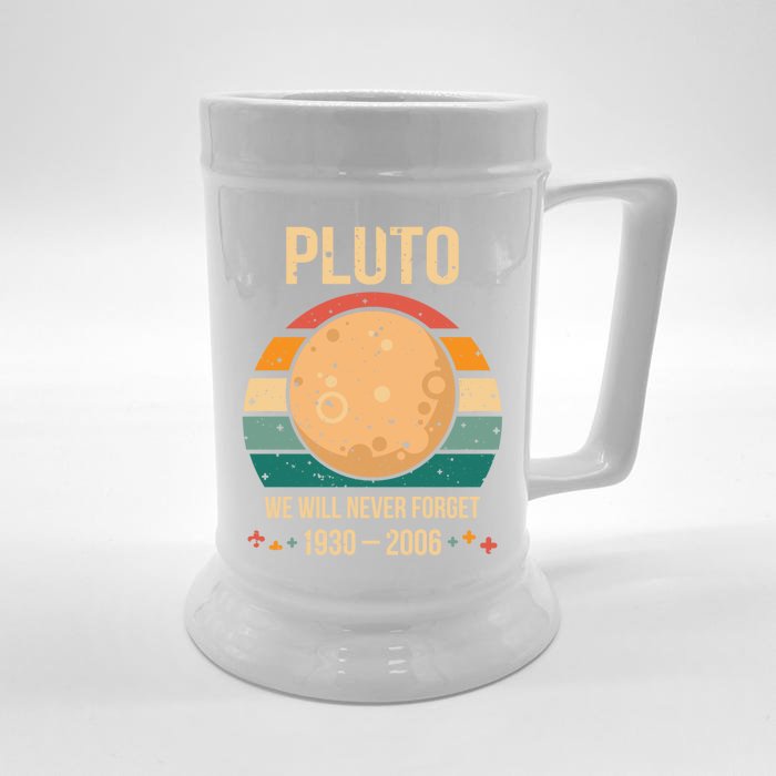 We Will Never Forget Pluto Vintage Style Retro Space Gift Front & Back Beer Stein