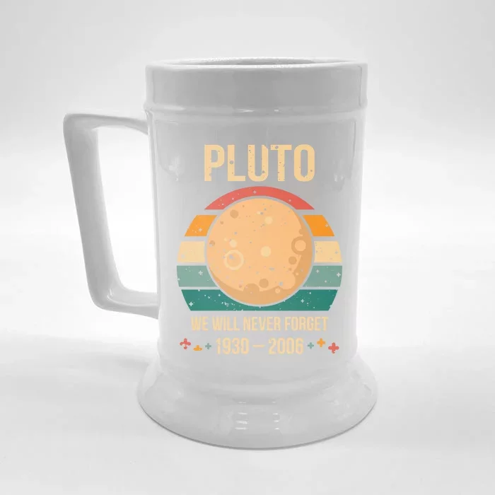 We Will Never Forget Pluto Vintage Style Retro Space Gift Front & Back Beer Stein