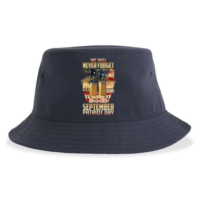 We Will Never Forget September 11 9 11 Patriot Day 20 Years Anniversary Sustainable Bucket Hat